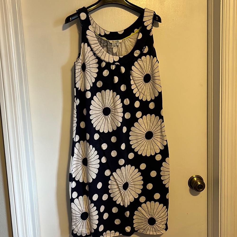 Boden blue and white cotton dress